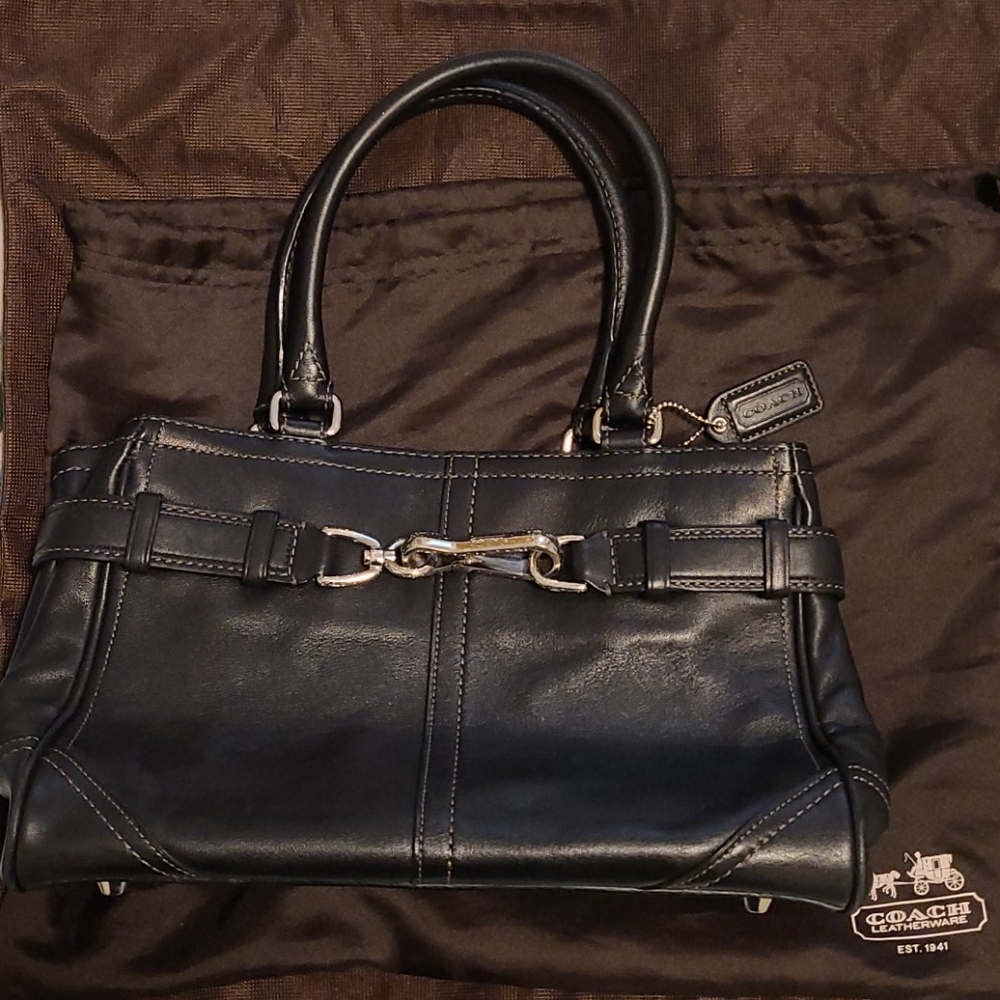 Black leather Coach bag